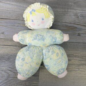Corolle Vintage Plush Baby Doll Floral 8” Made In France